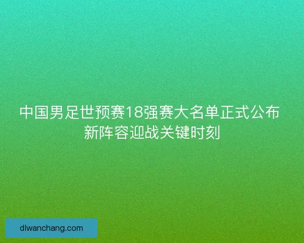 中国男足世预赛18强赛大名单正式公布 新阵容迎战关键时刻
